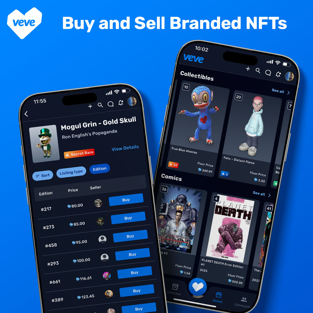 buy and sell branded NFTs on VeVe