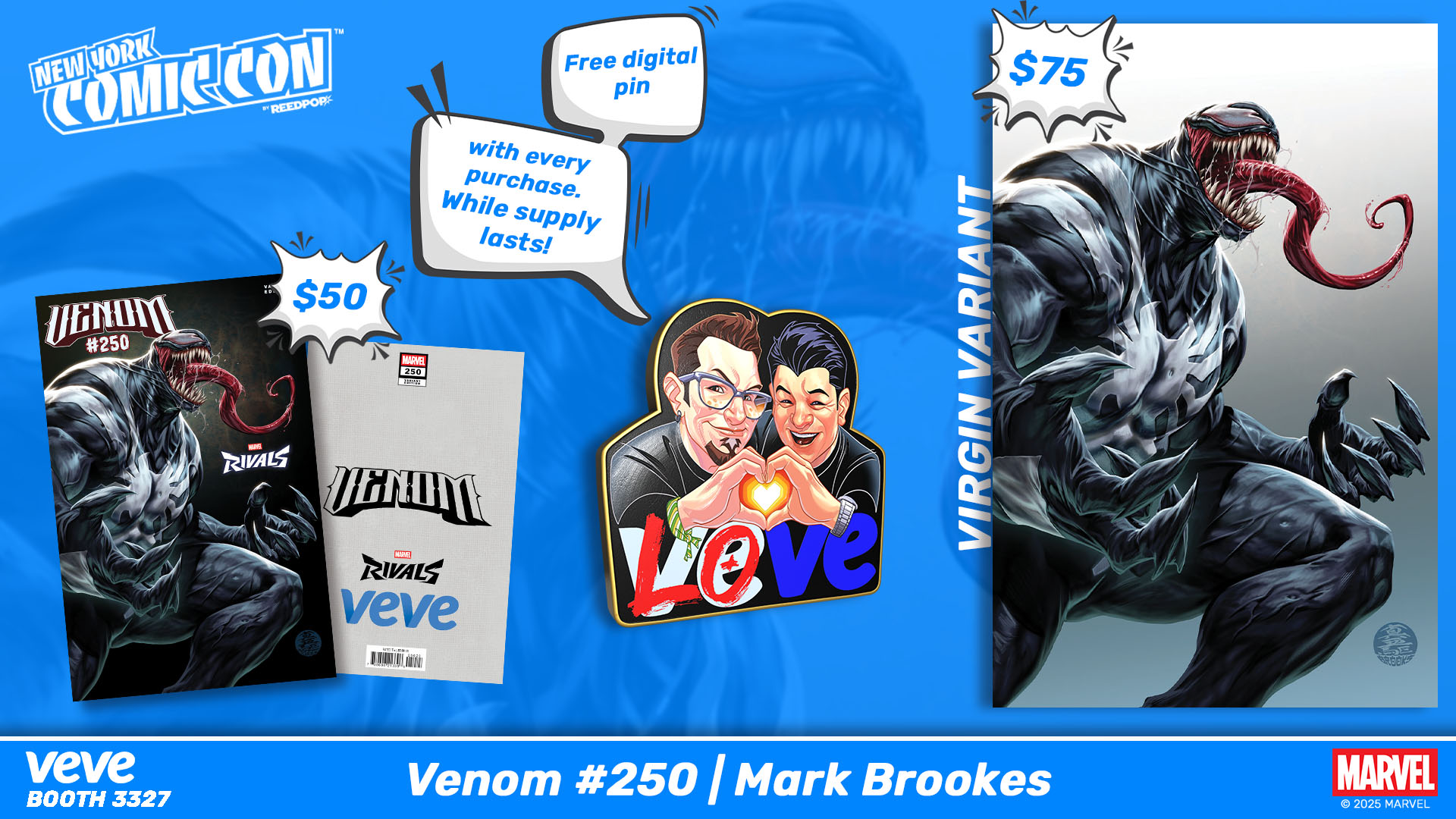 New York Comic Con 2025 2 Mark Brooks Venom #250, bande dessinée exclusive au New York Comic Con 2025