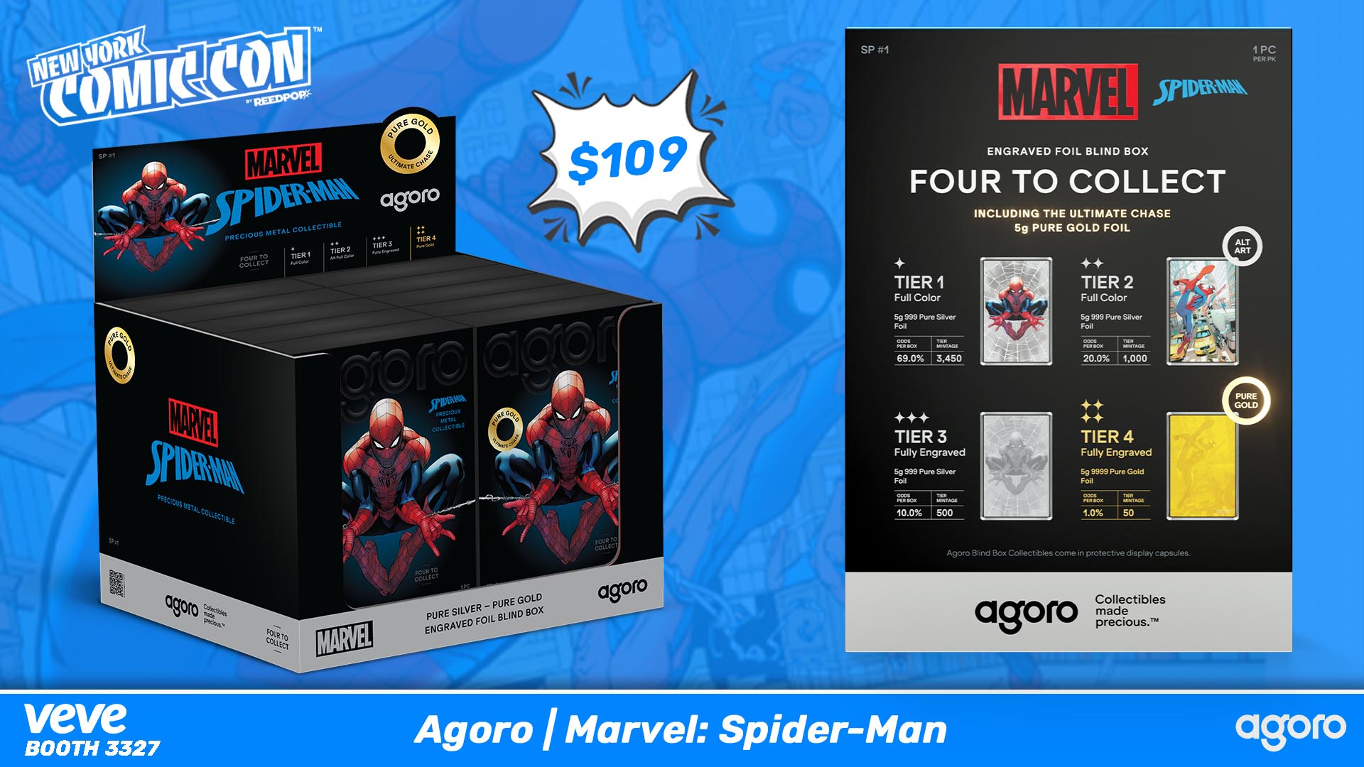 Agoro exclusive spider-man collectibles at New York Comic Con 2025
