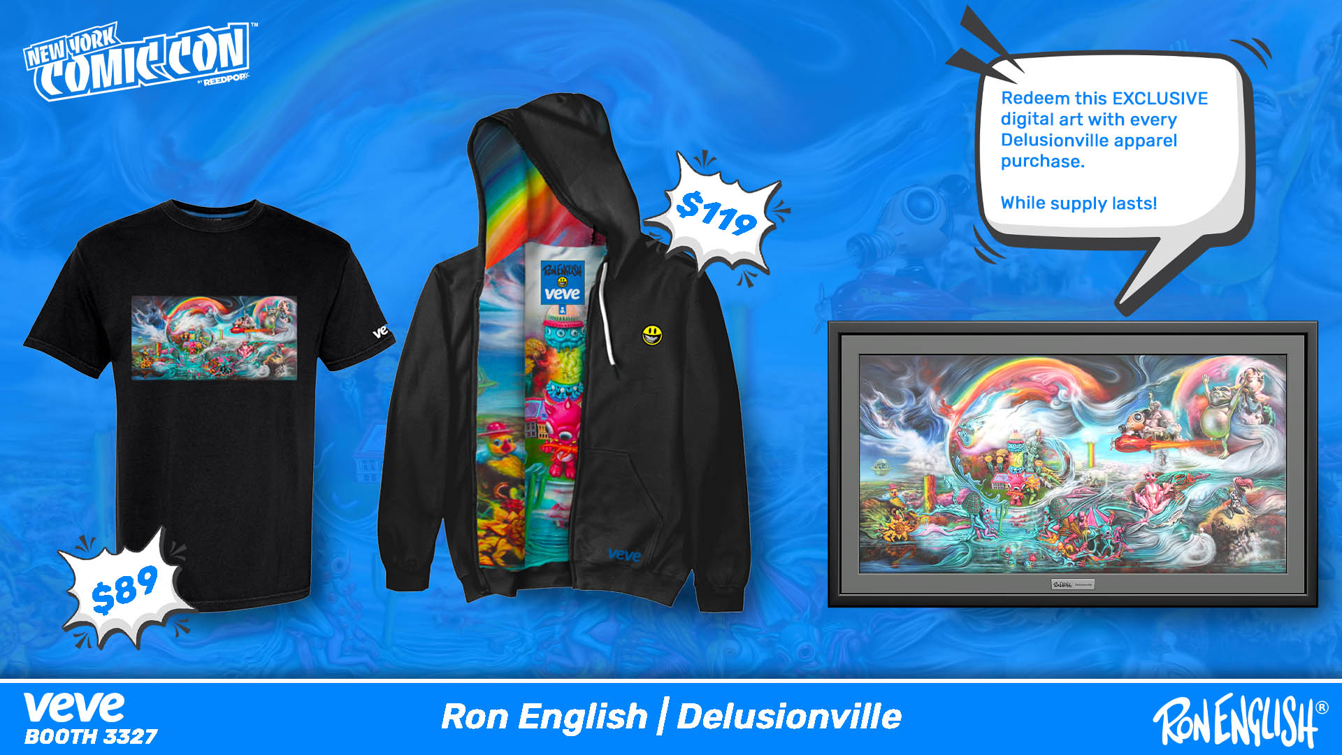 Ron English exclusive art and apparel at new york comic con 2025