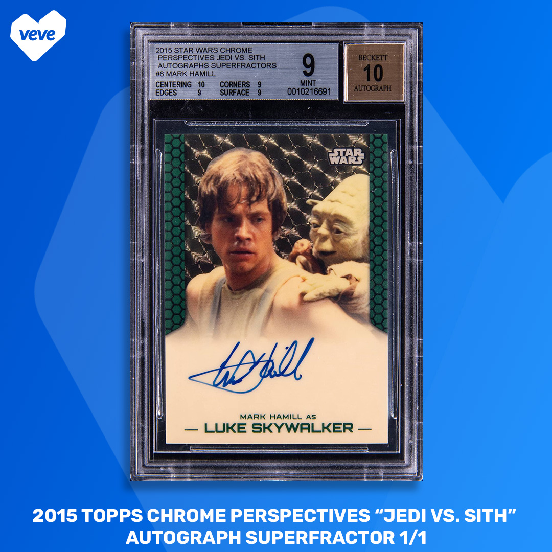 2015 Topps Chrome Perspectives Mark Hamill “Jedi vs. Sith” Autograph Superfractor 1/1