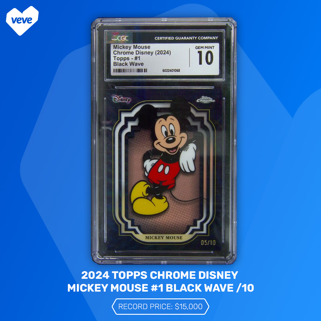 2024 Topps Chrome Disney Mickey Mouse #1 Black Wave /10