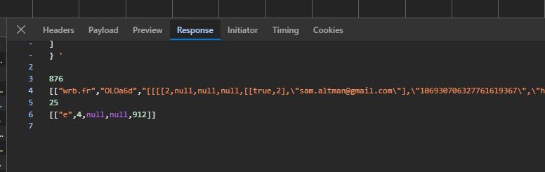 Getting GAIA ID from the response.