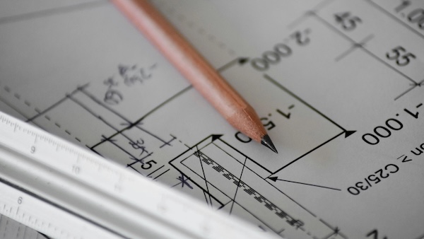 Pencil on architecture plans