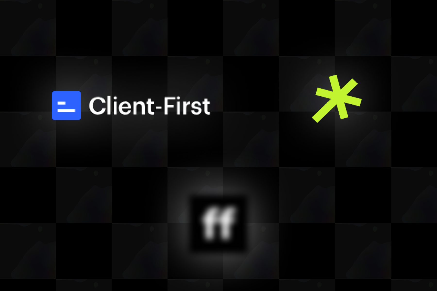 Logos of client-first, lumos, and founder-first displayed with modern design elements.