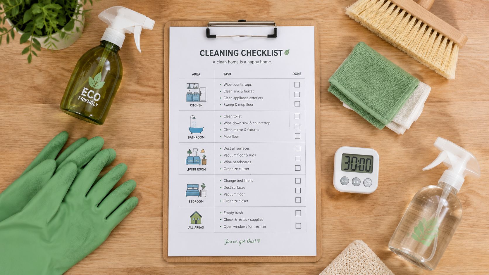 Professional Cleaning Checklist for a Spotless Home
