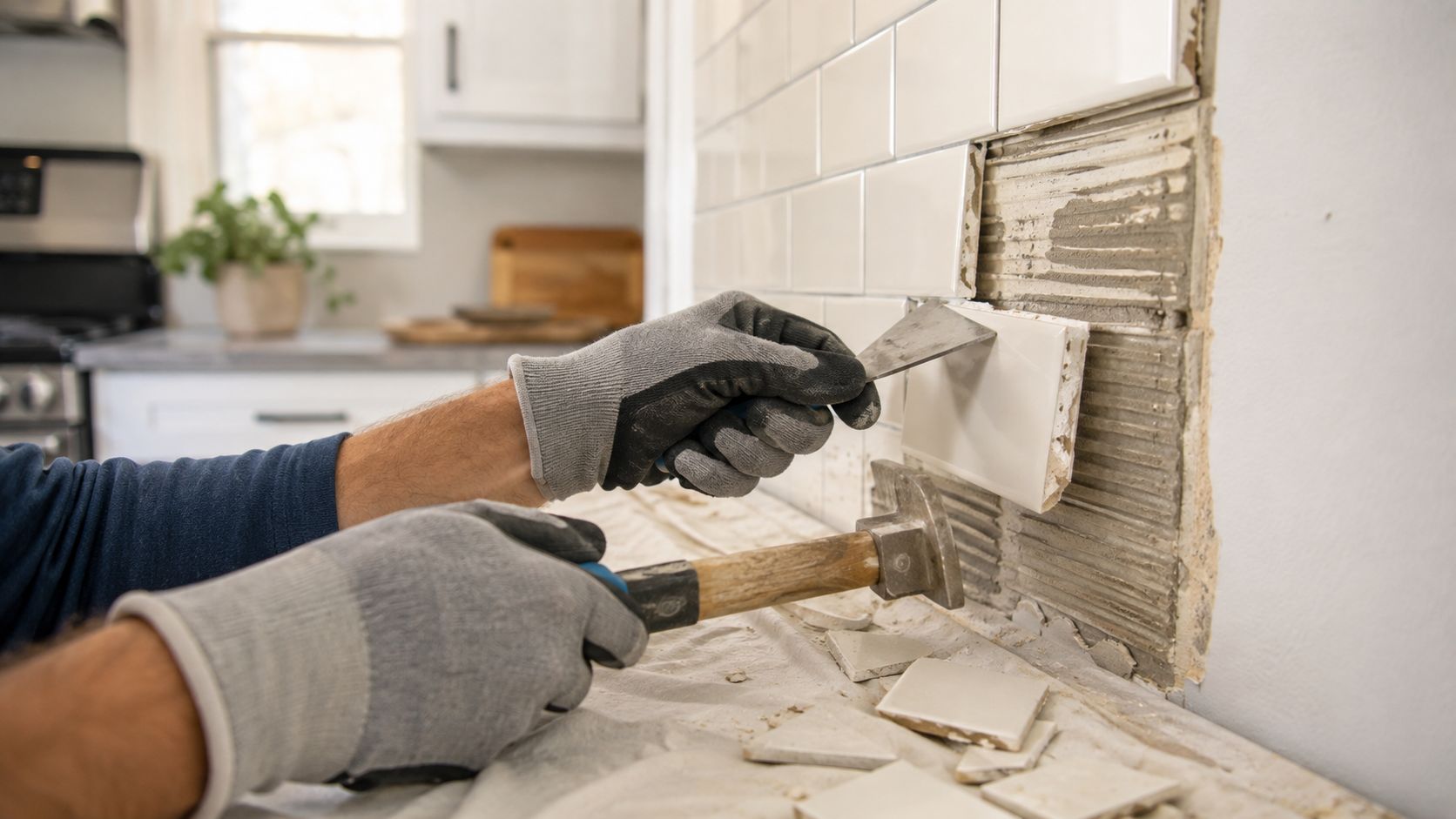 How to Remove Kitchen Tile Backsplash Without Wall Damage