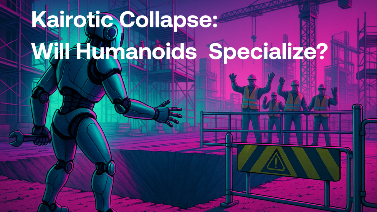 Kairotic Collapse: Construction humanoids will specialize - even if starting as generalists