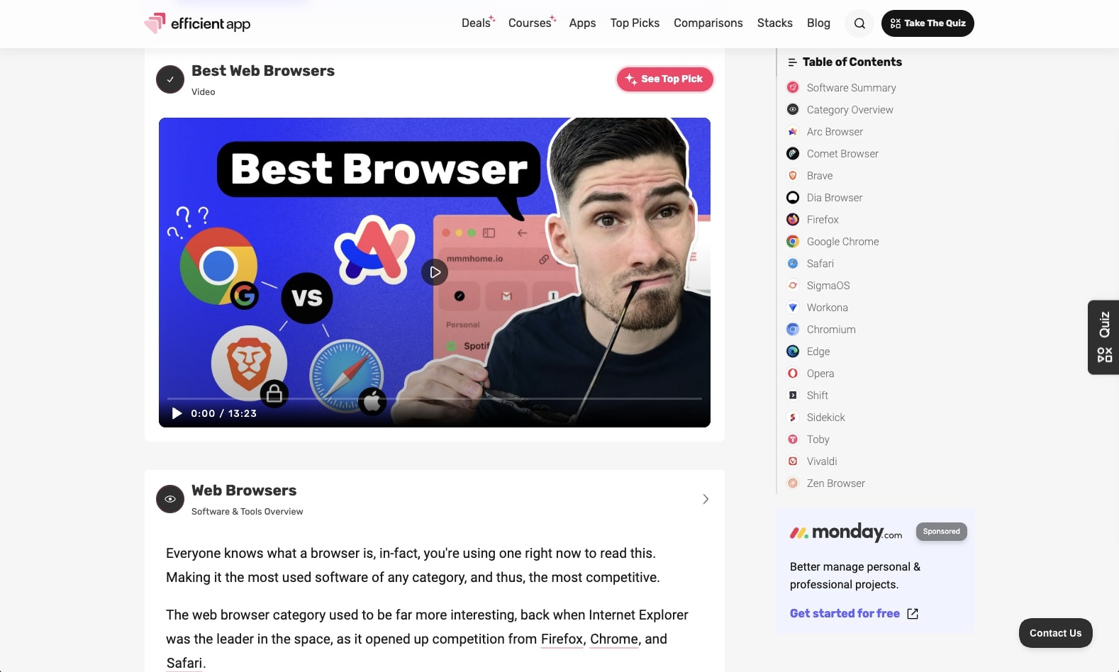 Efficient App's best web browsers posts