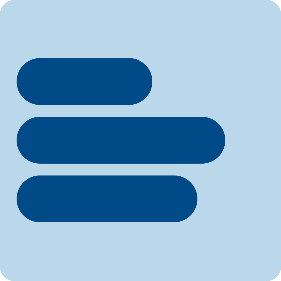 A blue icon with a blue rectangle in the middle.