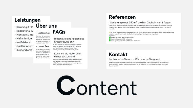 Klare, psychologisch optimierte Inhalte
