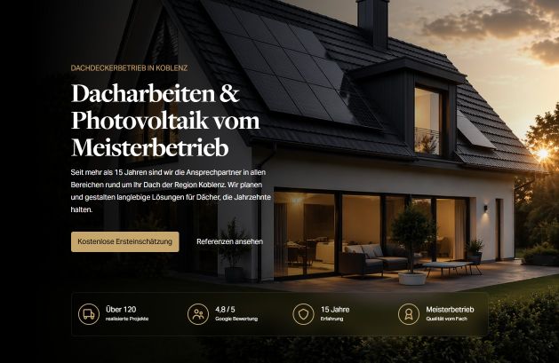 Porträt eines bärtigen Mannes mit weißen Hemd vor weißer Wand, rechts auf der Webseite von Schopp Marketing mit Text über Webdesign für Handwerks- und Industriebetriebe.