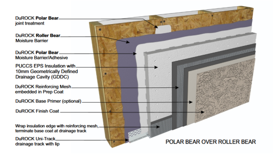 Durock PUCCS system drainage Holistic Contracting