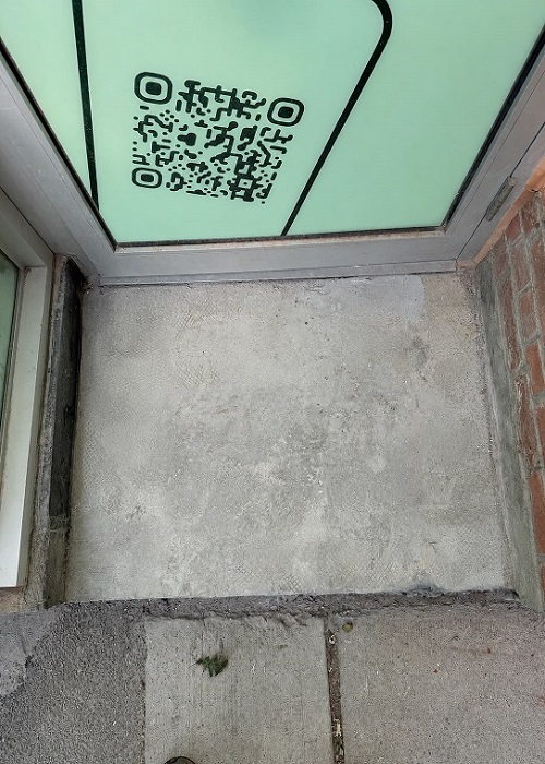 bare concrete before jewel stone