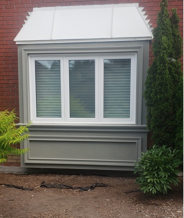 STUCCO INSTALLATION WITH GREY COLOUR