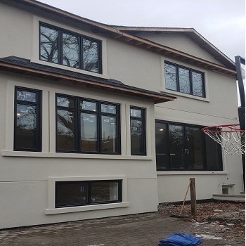 STUCCO INSTALLATION WITH GREY COLOUR