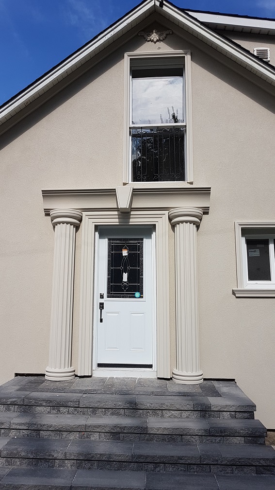 STUCCO INSTALLATION WITH GREY COLOUR