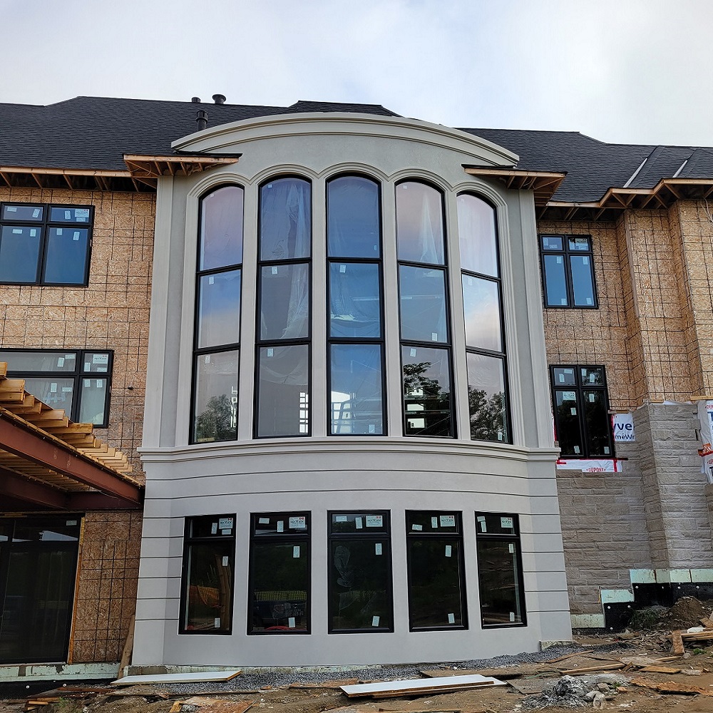 STUCCO INSTALLATION WITH GREY COLOUR