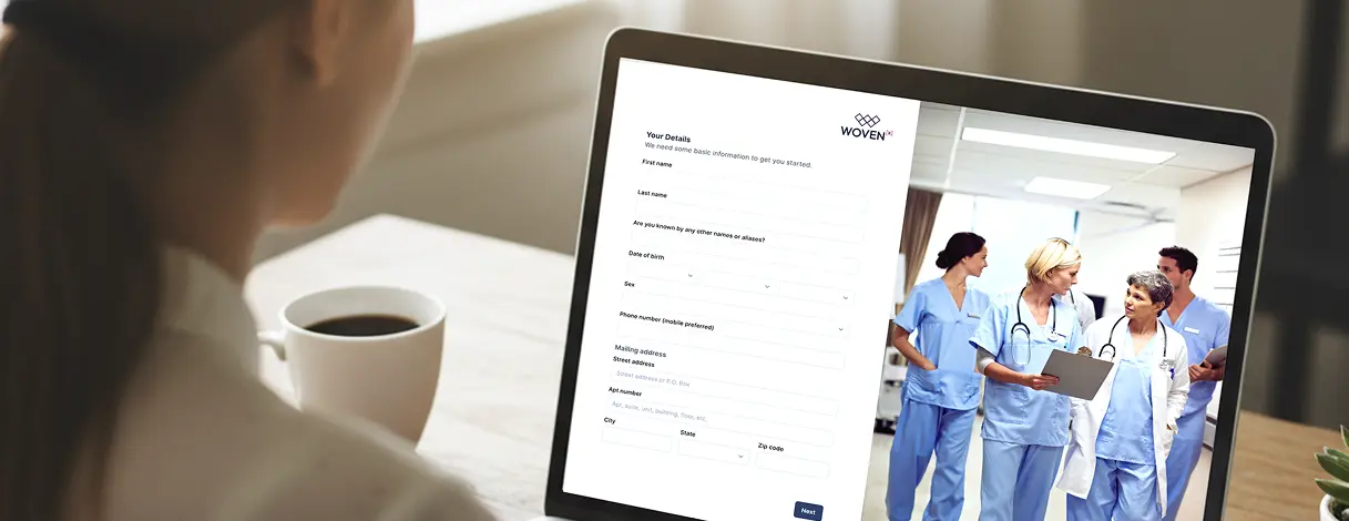 Person on laptop accessing WovenX platform