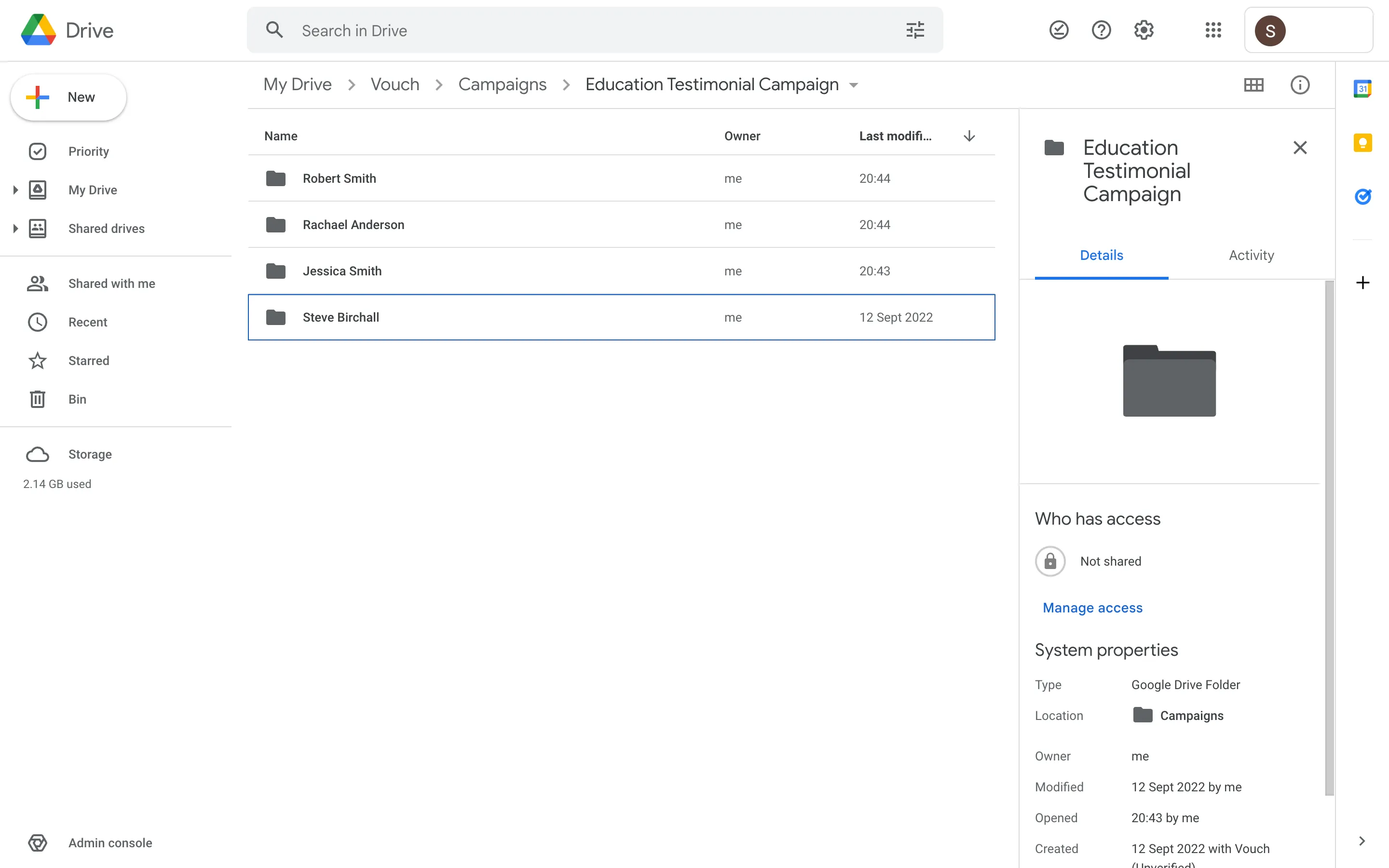 Google Drive Dashboard