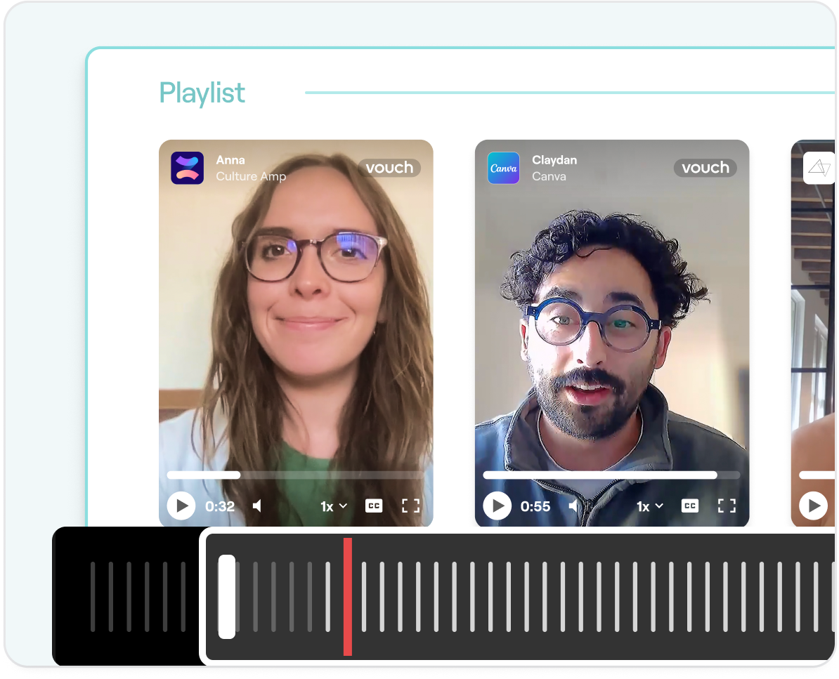 Vouch videos are easy to tag, clip, transcribe and search.