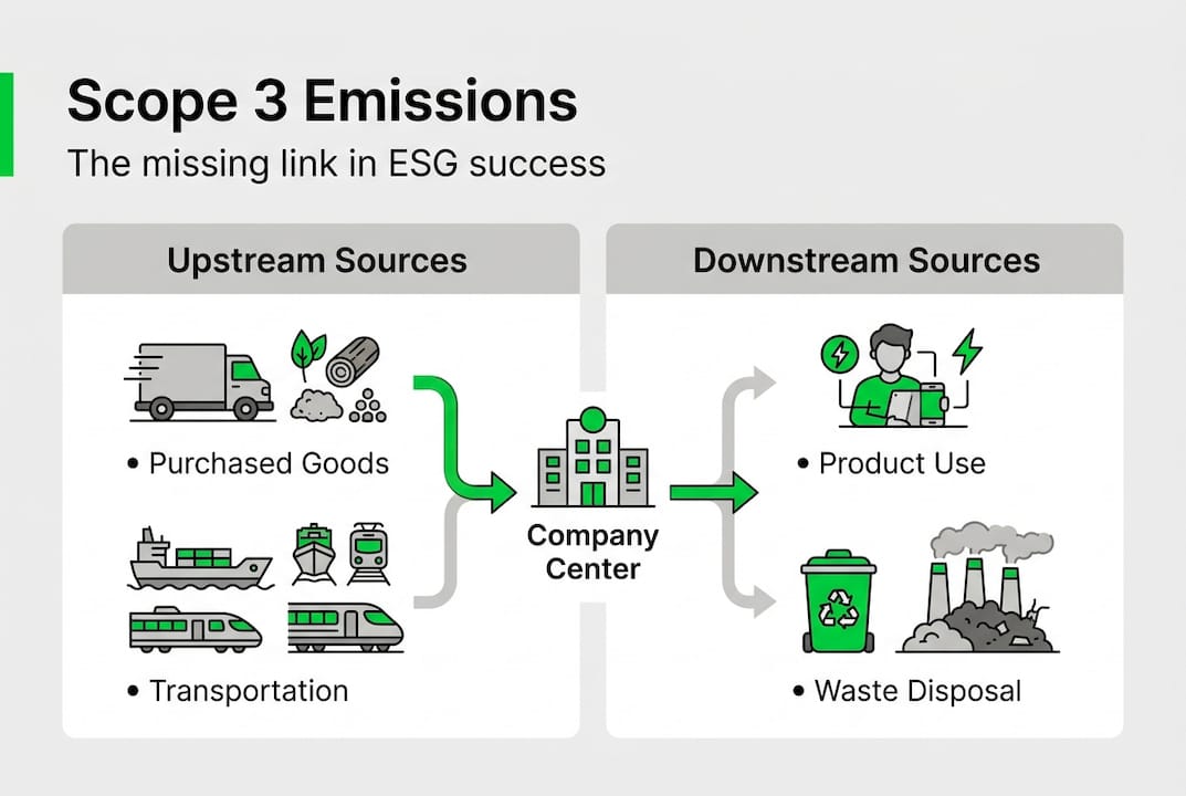 Infographic showing Scope 3 emission sources