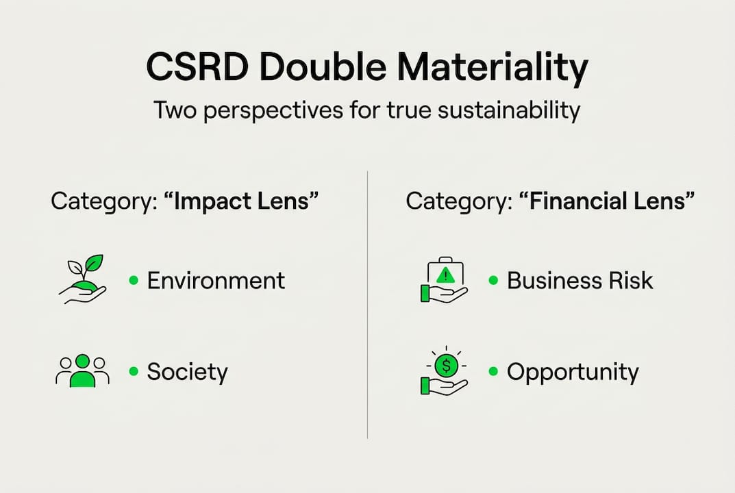 Infographic showing CSRD double materiality overview