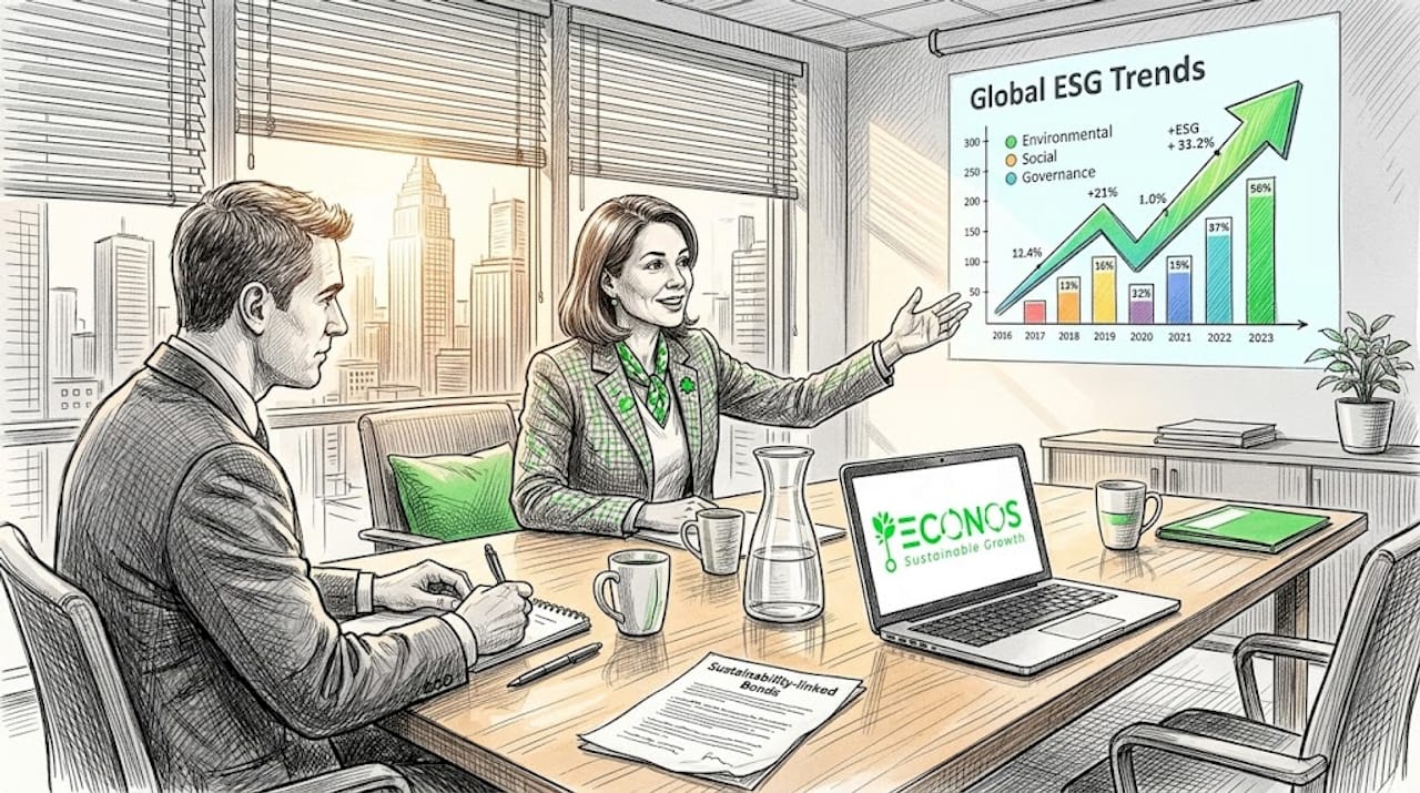 Bank and CFO discuss green financing at meeting table