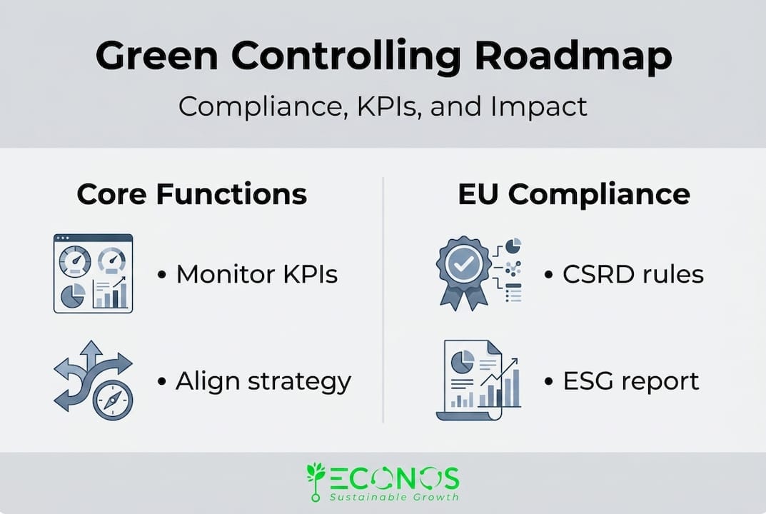 Infographic showing green controlling roadmap