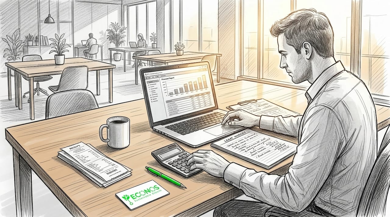 Analyst calculating EHS audit program costs