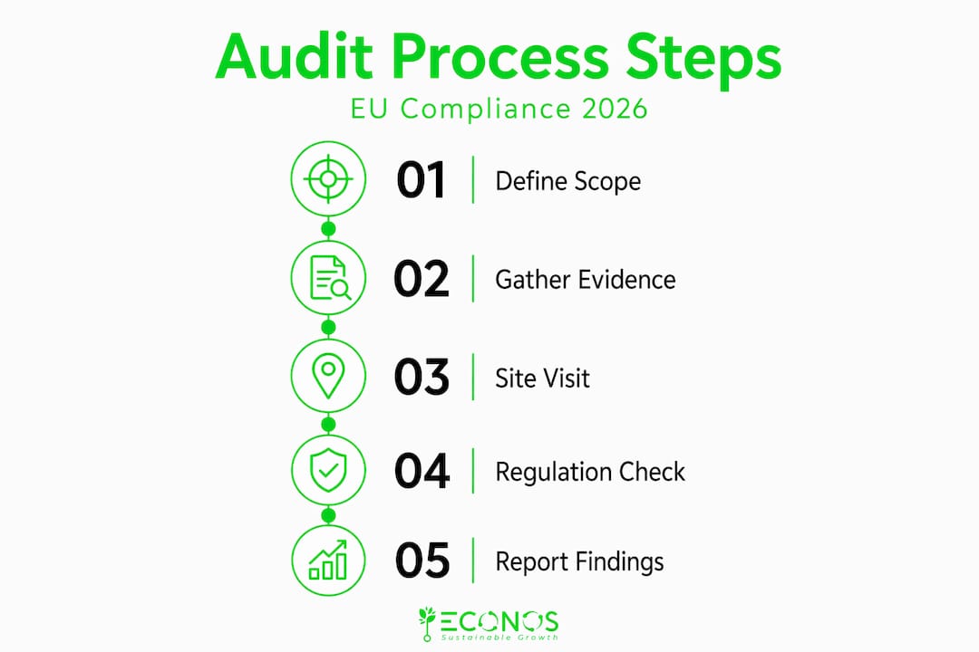 Infographic showing five EU audit steps