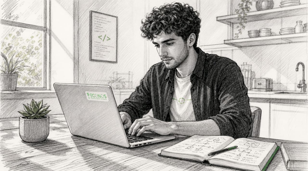 IT professional practicing sustainable digital habits