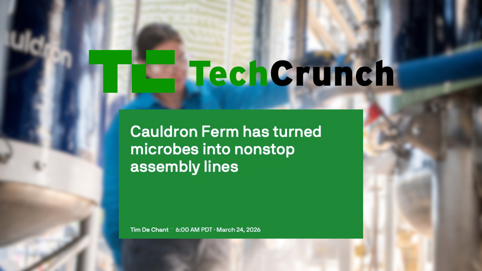 Cauldron's A2 Round Covered by TechCrunch