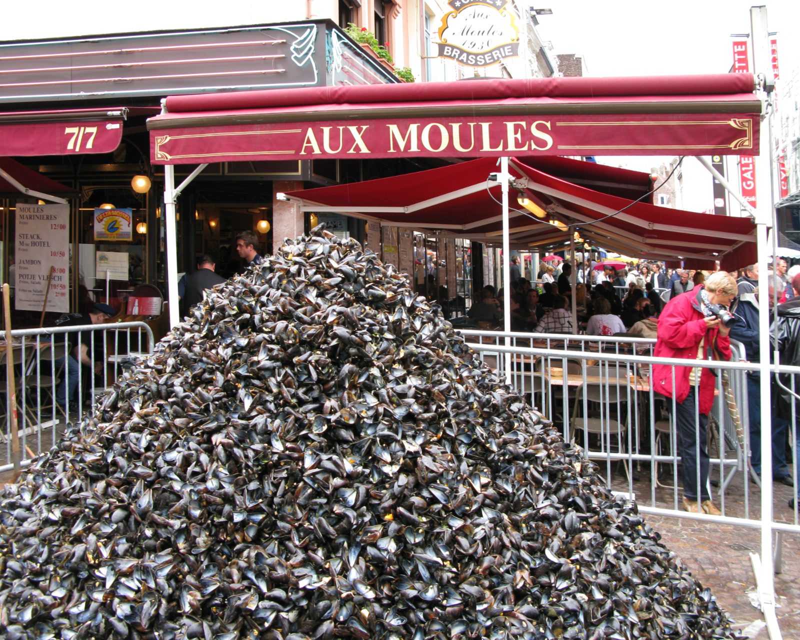Montagne de coquilles de moules pendant la Braderie de Lille — conciergerie Airbnb Lille