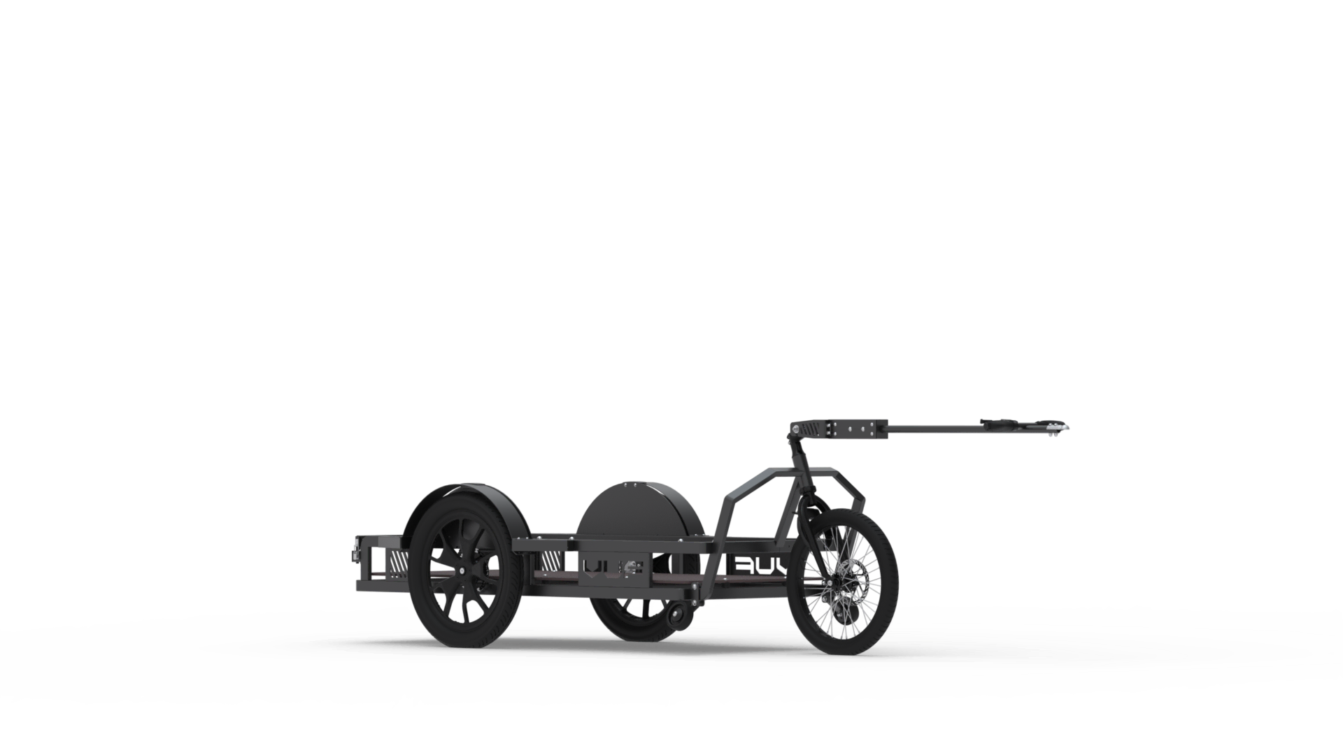 vue isométrique deface de la remorque pour vélo cargo T3W