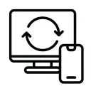 A computer and a smart phone icon 