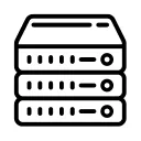 A stack of three computer drivers icon