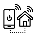 A home linked to a phone icon 