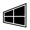 Microsoft windows icon in black and white