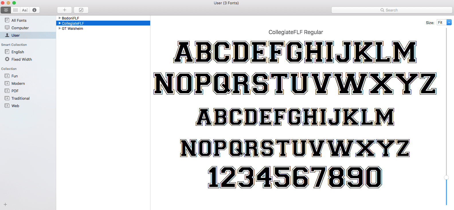 Font being installed onto a Mac using the Font Book feature.