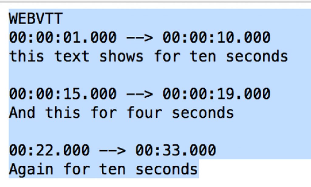 Webvtt text highlighted