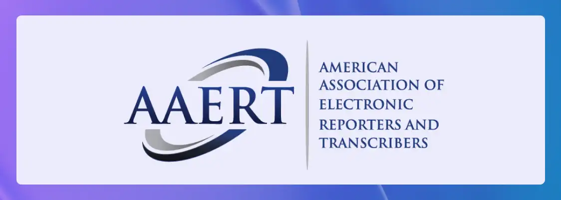 The logo for American Association of Electronic Reporters and Transcribers (AAERT).
