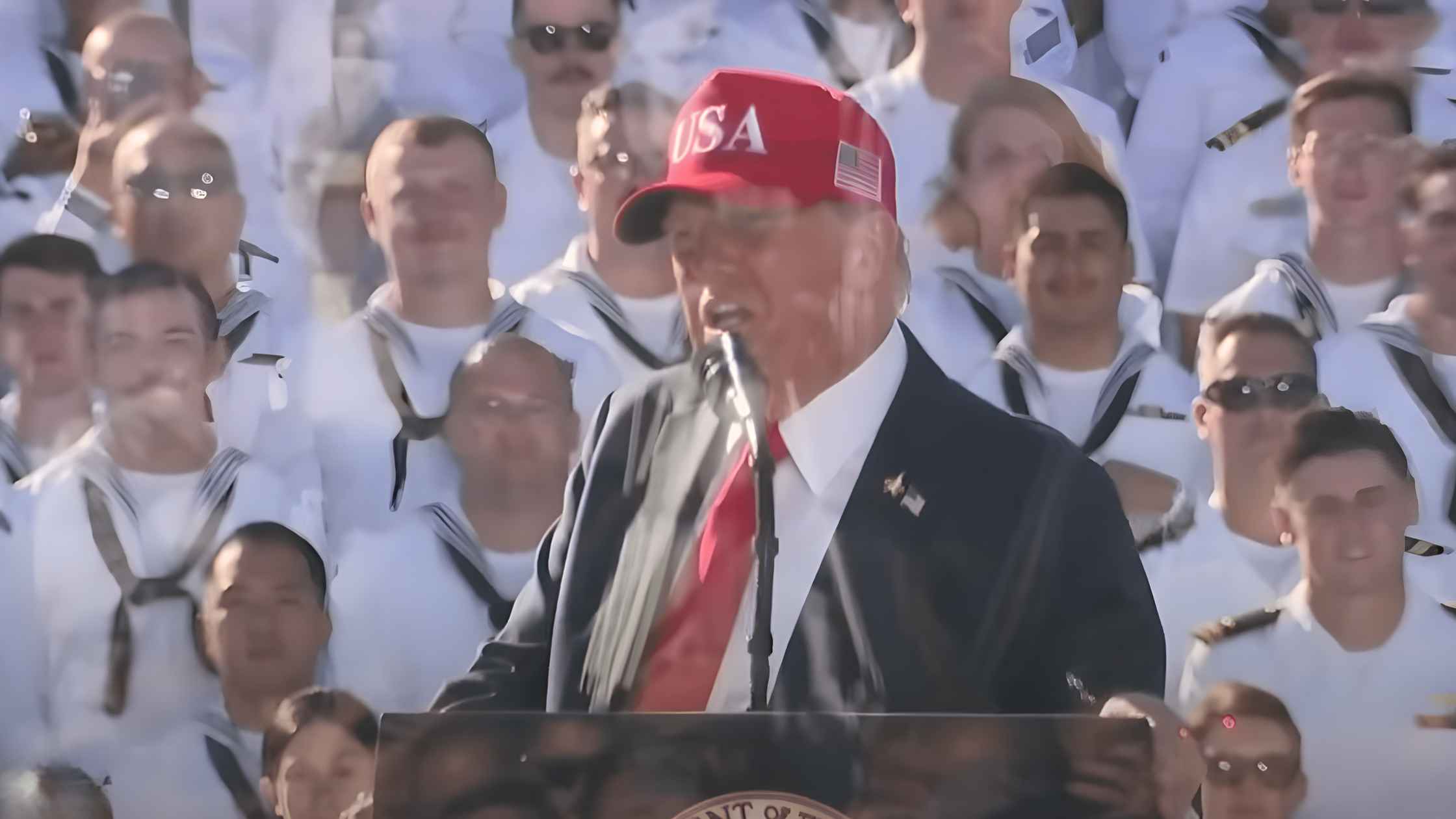Trump at Navy 250th