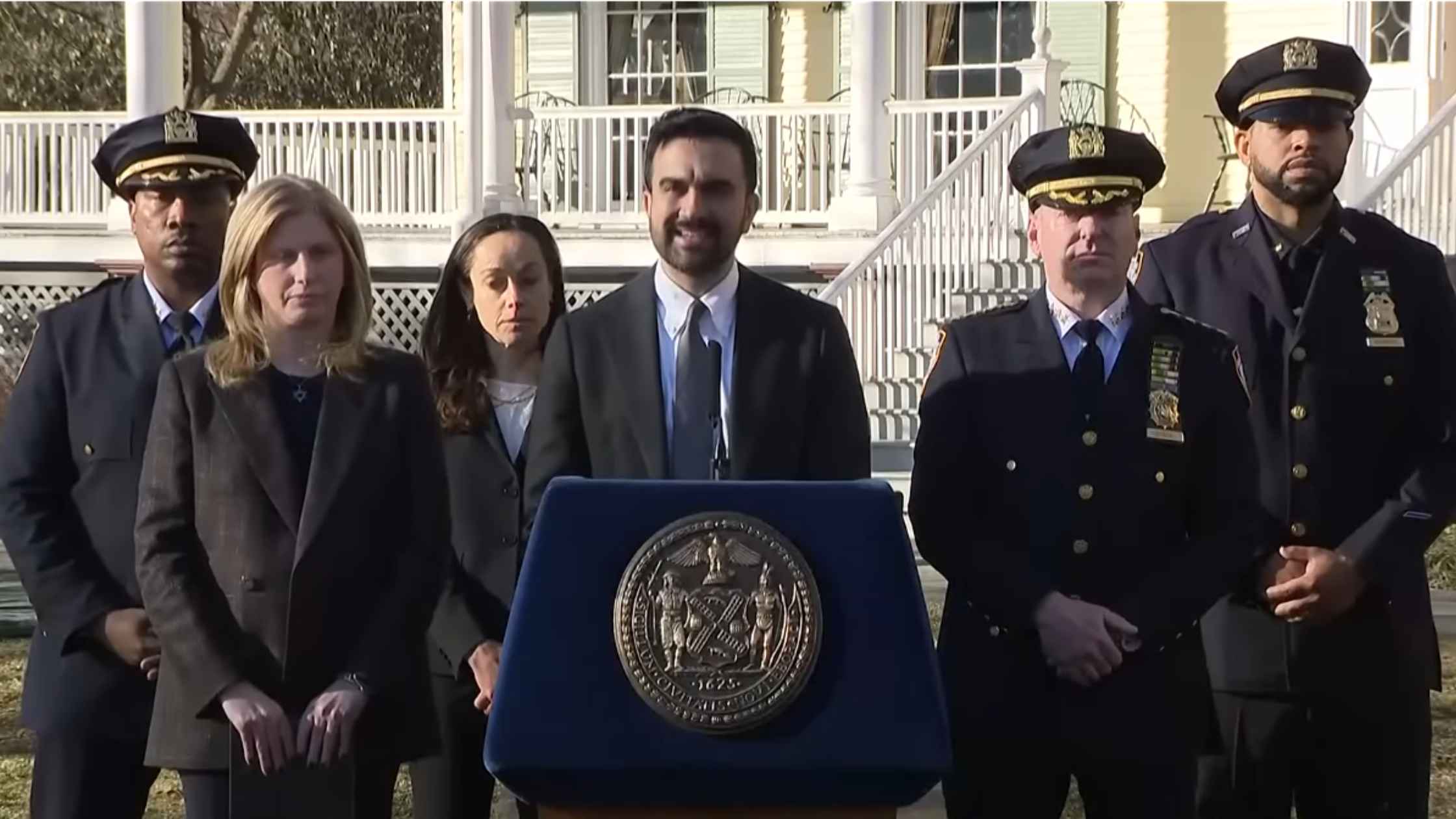 Mamdani Press Conference after Protesters Attacked