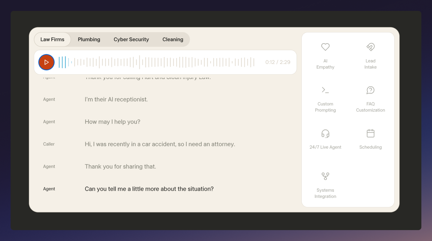 Smith.ai platform dashboard Screenshot