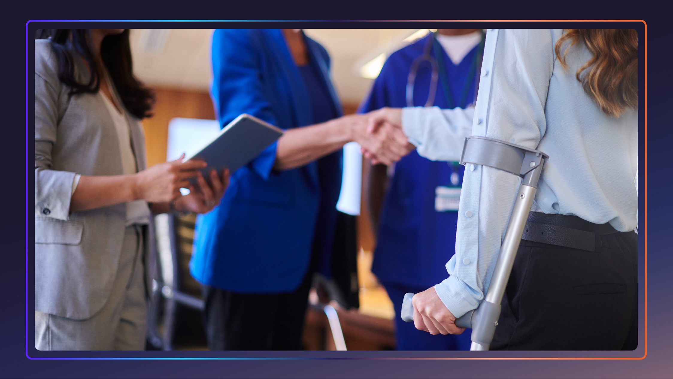 Client and personal injury attorney shaking hands before discussing the medical chronology.
