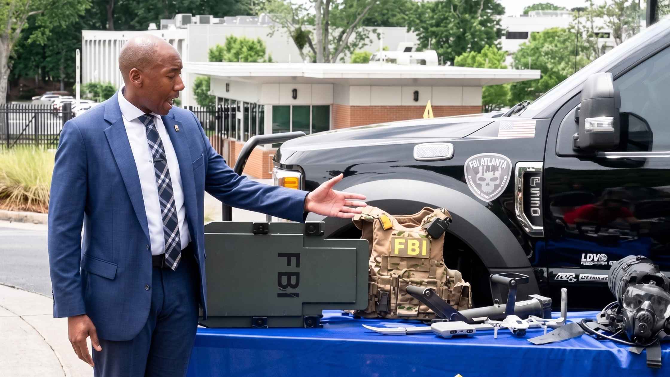 FBI officials hold a press conference on FIFA World Cup security in Atlanta, Georgia.
