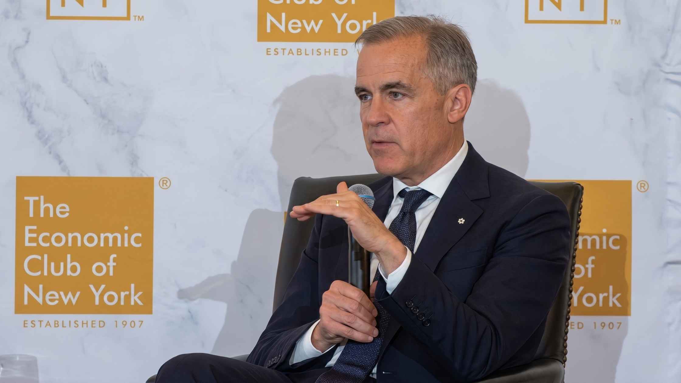 Carney speaks in New York City