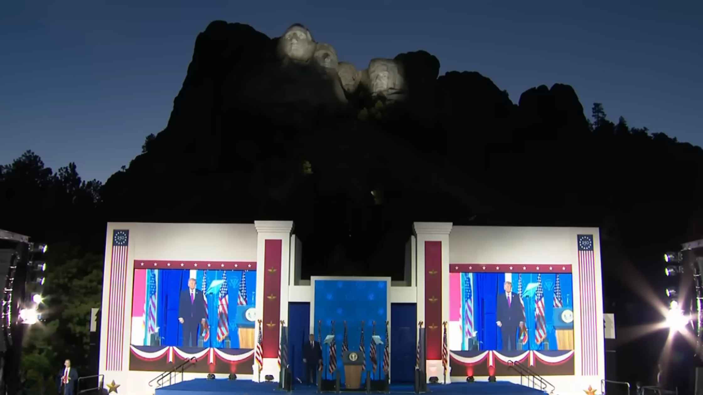 Donald Trump speaks at Mount Rushmore on the eve of America 250.
