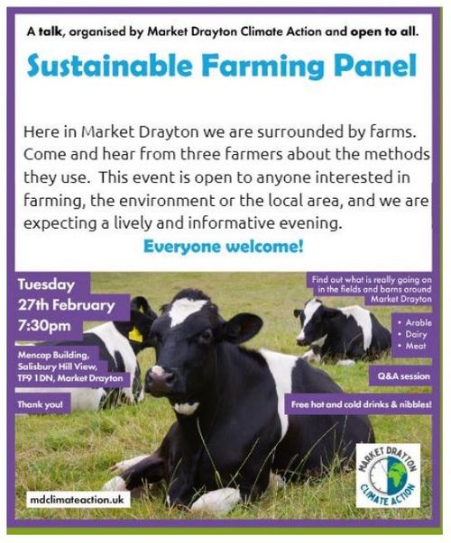 Flyer for the sustainable farming panel.